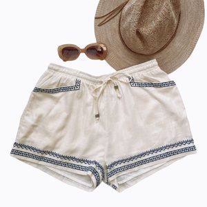Blue Rain Linen Blend Mykonos Shorts size Small